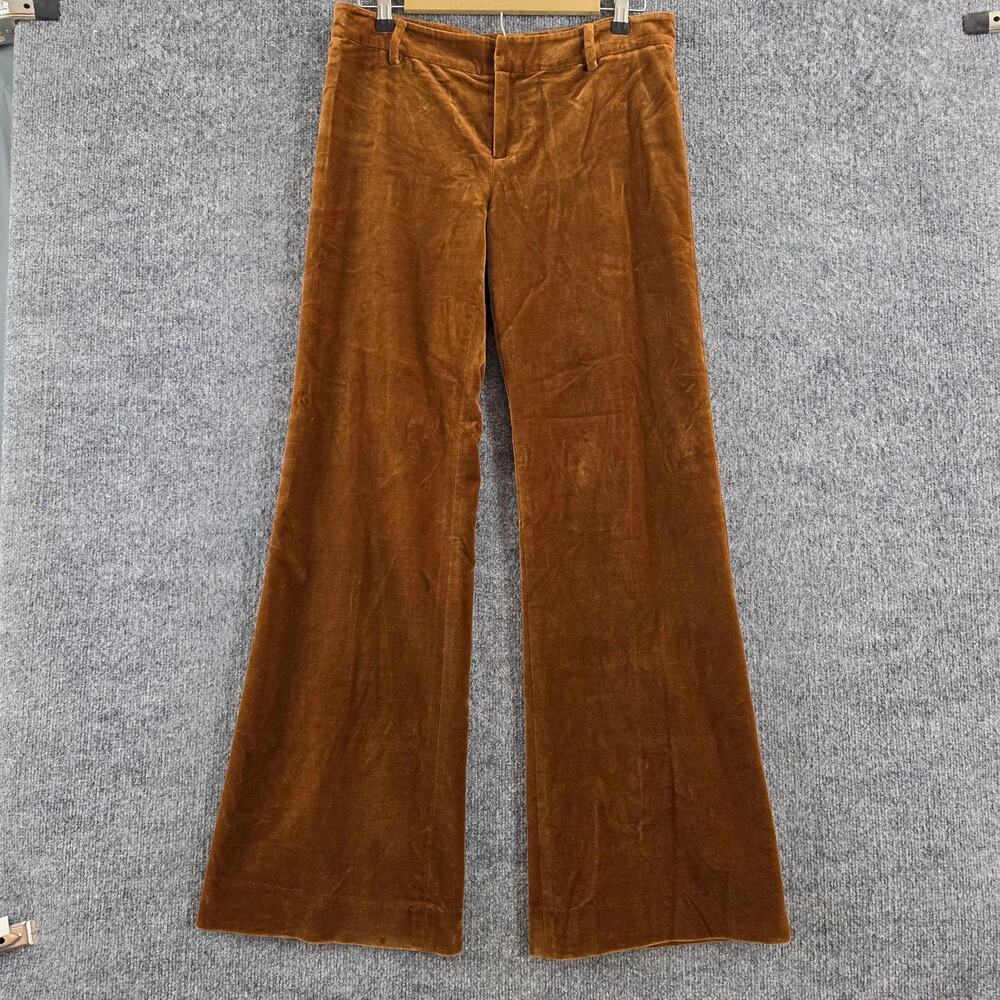 Ralph Lauren Women's Wide Leg Velvet Pants in Rust Brown